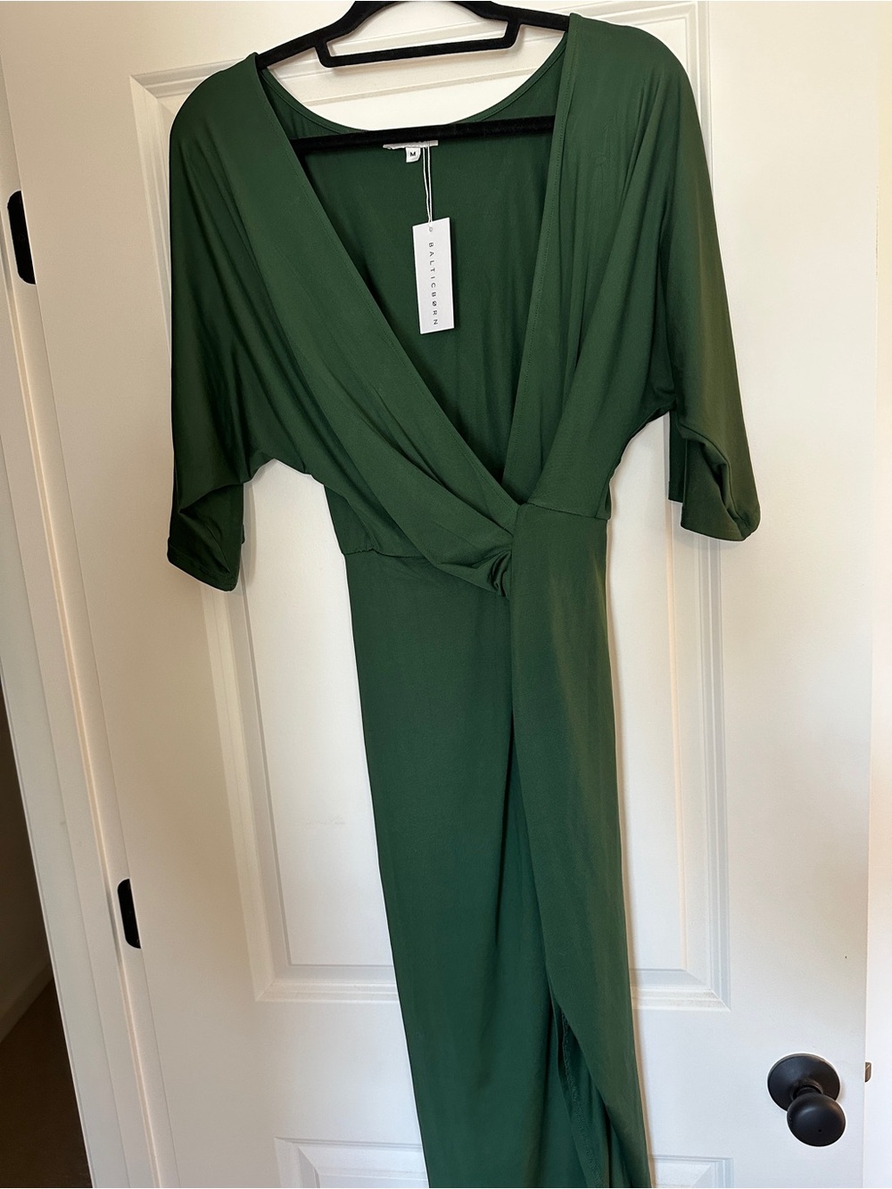 Everlane Deep Green Wrap-Style Midi Dress